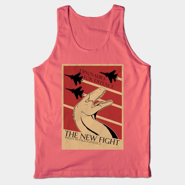 Dinosaur War Propaganda Art Tank Top by Interfector